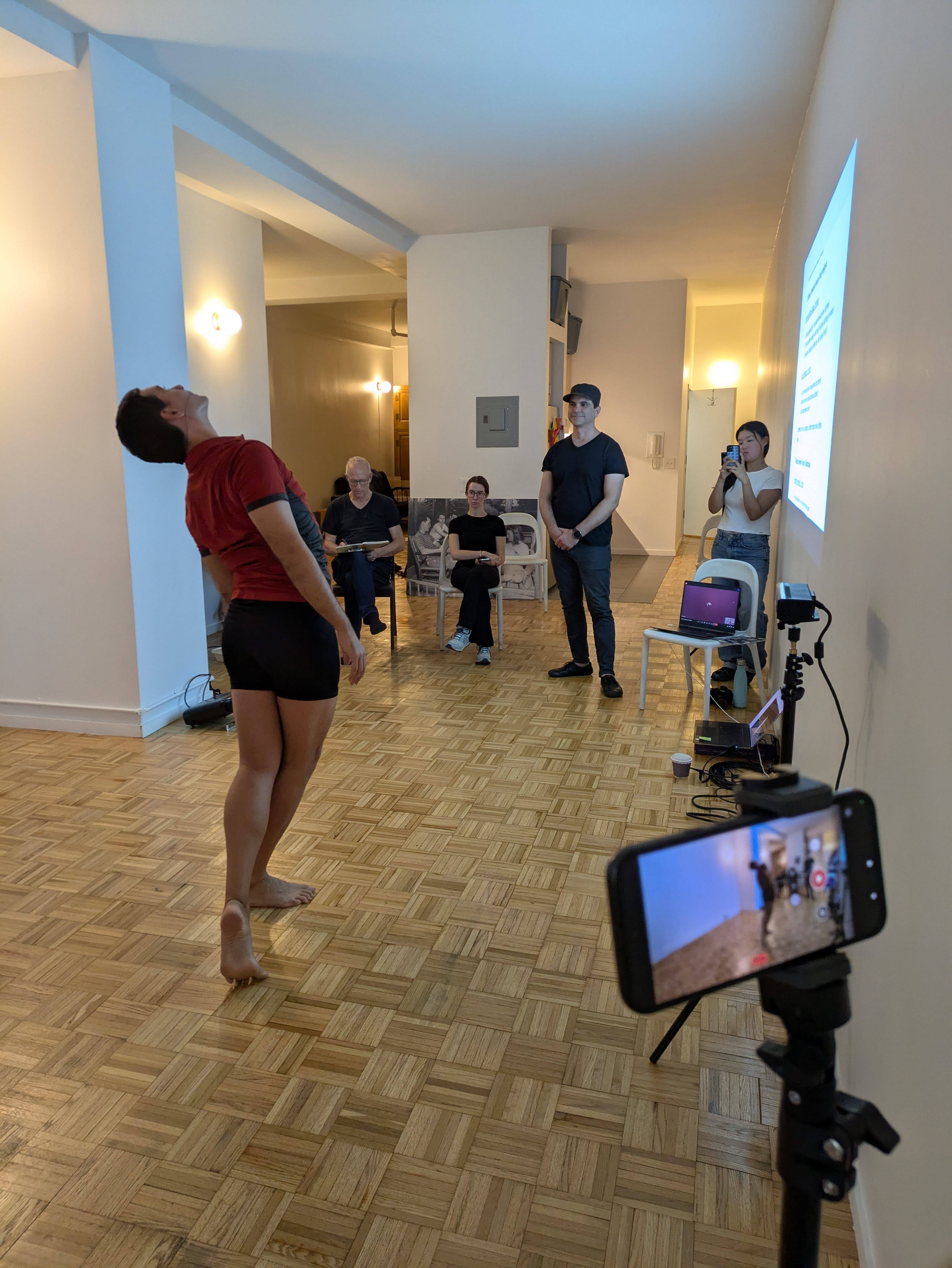 Jonah Bokaer's query for 'dance the archive, don't illustrate it', Westbeth live workshop.